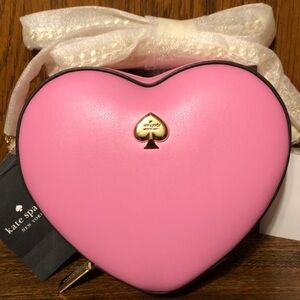 NWT-Kate Spade-Love Shack-3D Mini Heart🩷Crossbody-Surf Pink-$279